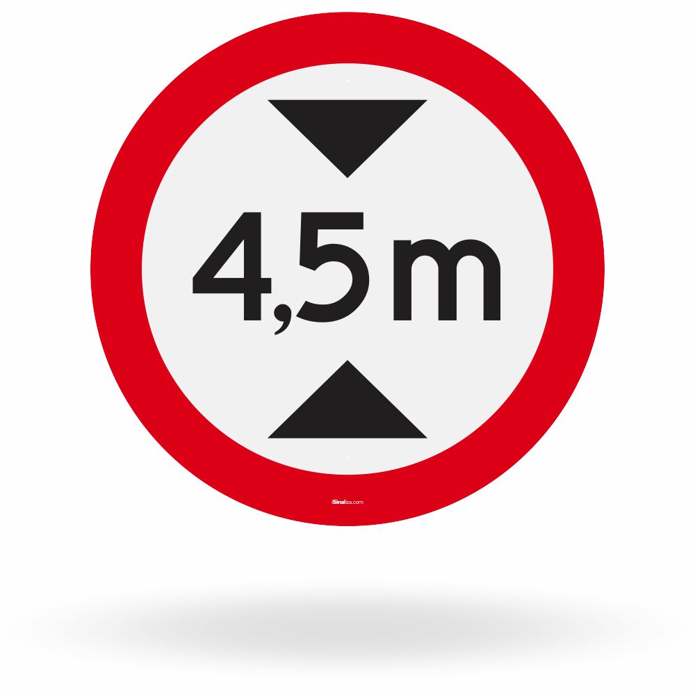 Placa Altura Máxima Permitida 4,5 Metros (R-15)