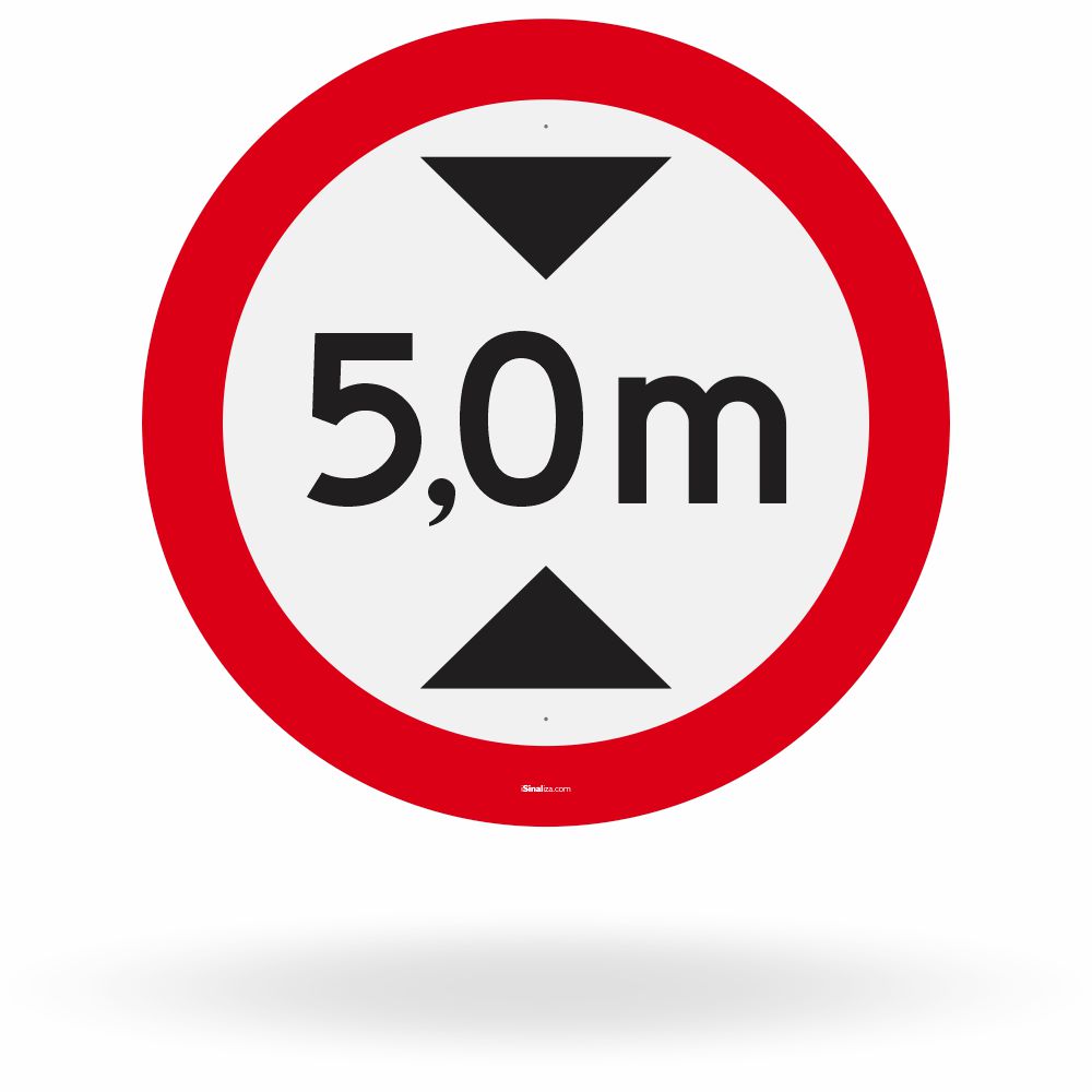 Placa Altura Máxima Permitida 5,0 Metros (R-15)