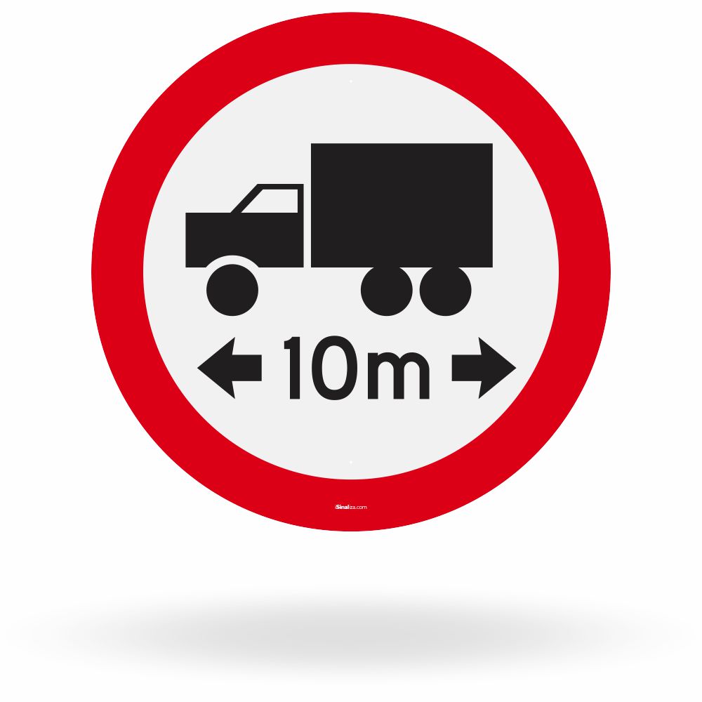 Placa Comprimento Máximo Permitido 10 Metros (R-18)