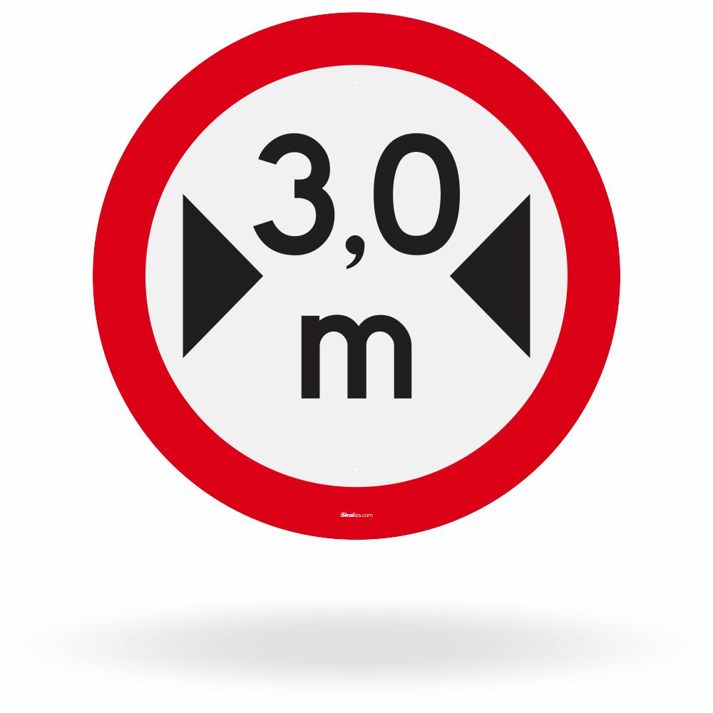 Placa Largura Máxima Permitida 3,0m (R-16)