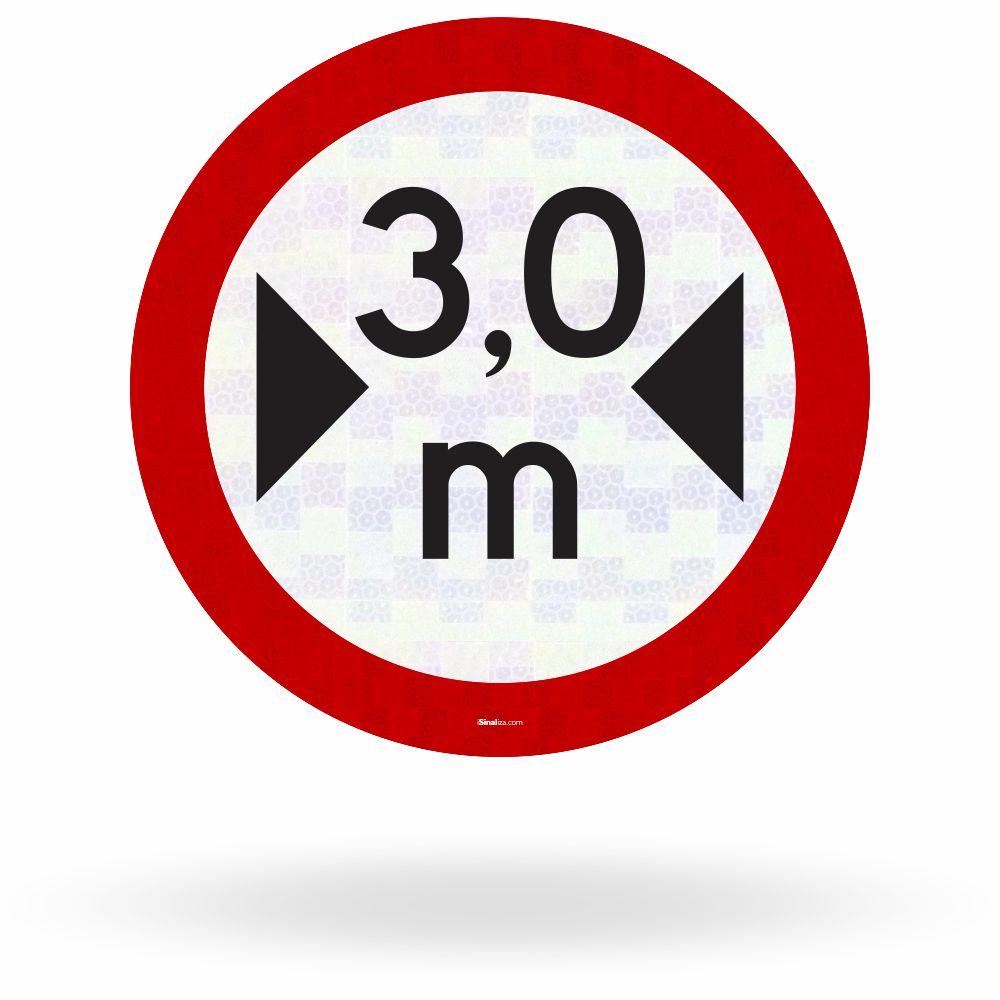 Placa Largura Máxima Permitida 3,0m (R-16)