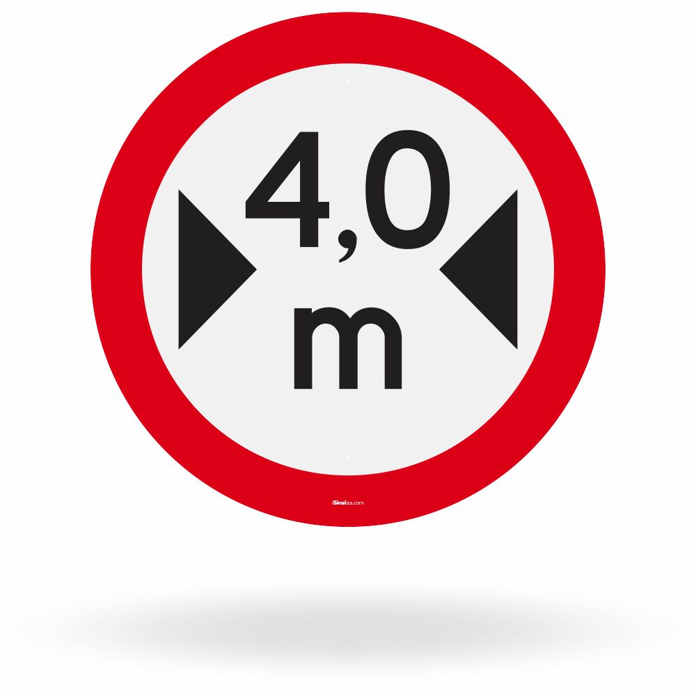 Placa Largura Máxima Permitida 4,0m (R-16)