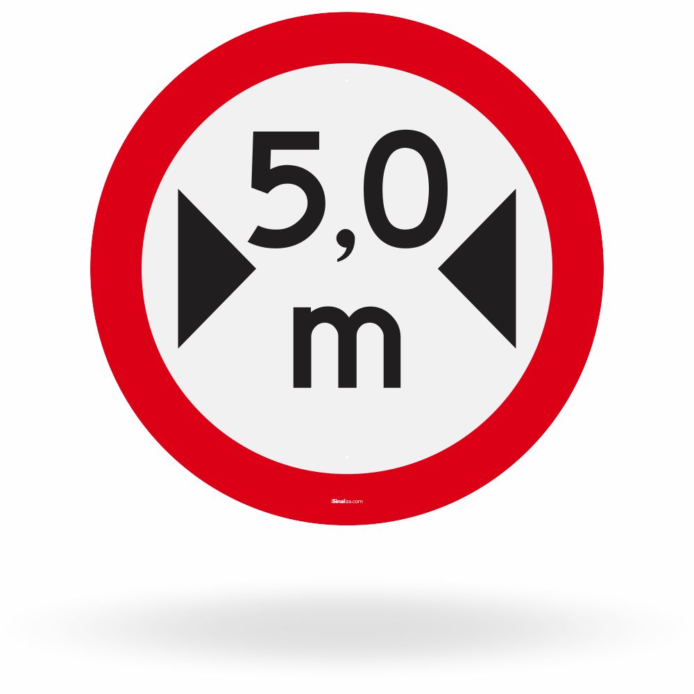Placa Largura Máxima Permitida 5,0m (R-16)