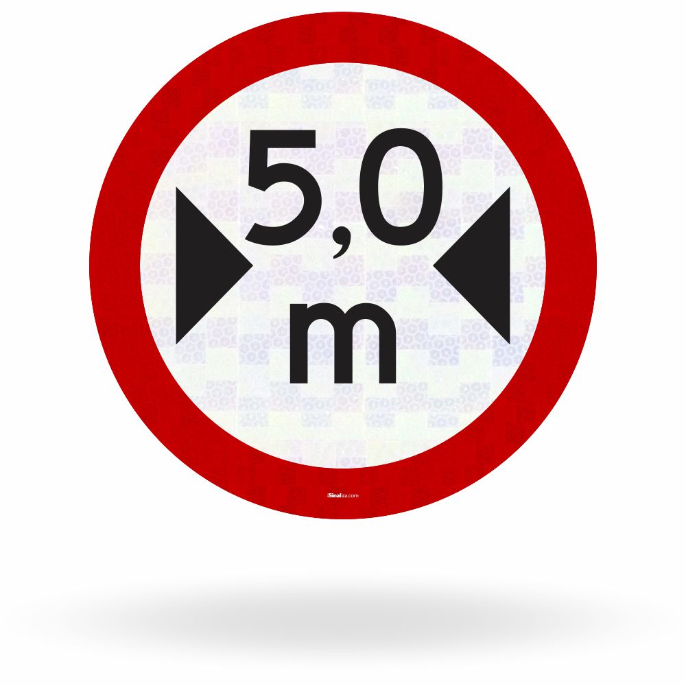 Placa Largura Máxima Permitida 5,0m (R-16)