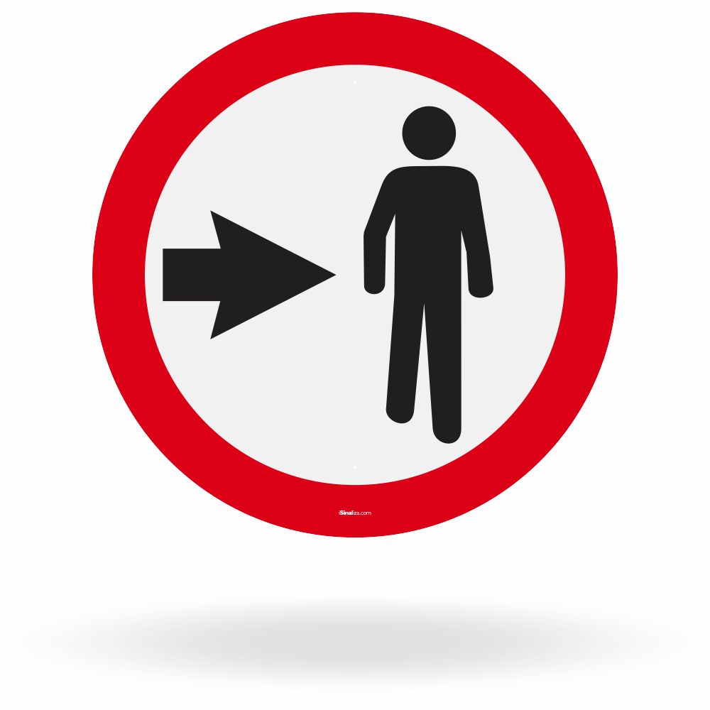 Placa Pedestre Ande Pela Direita (R-31)
