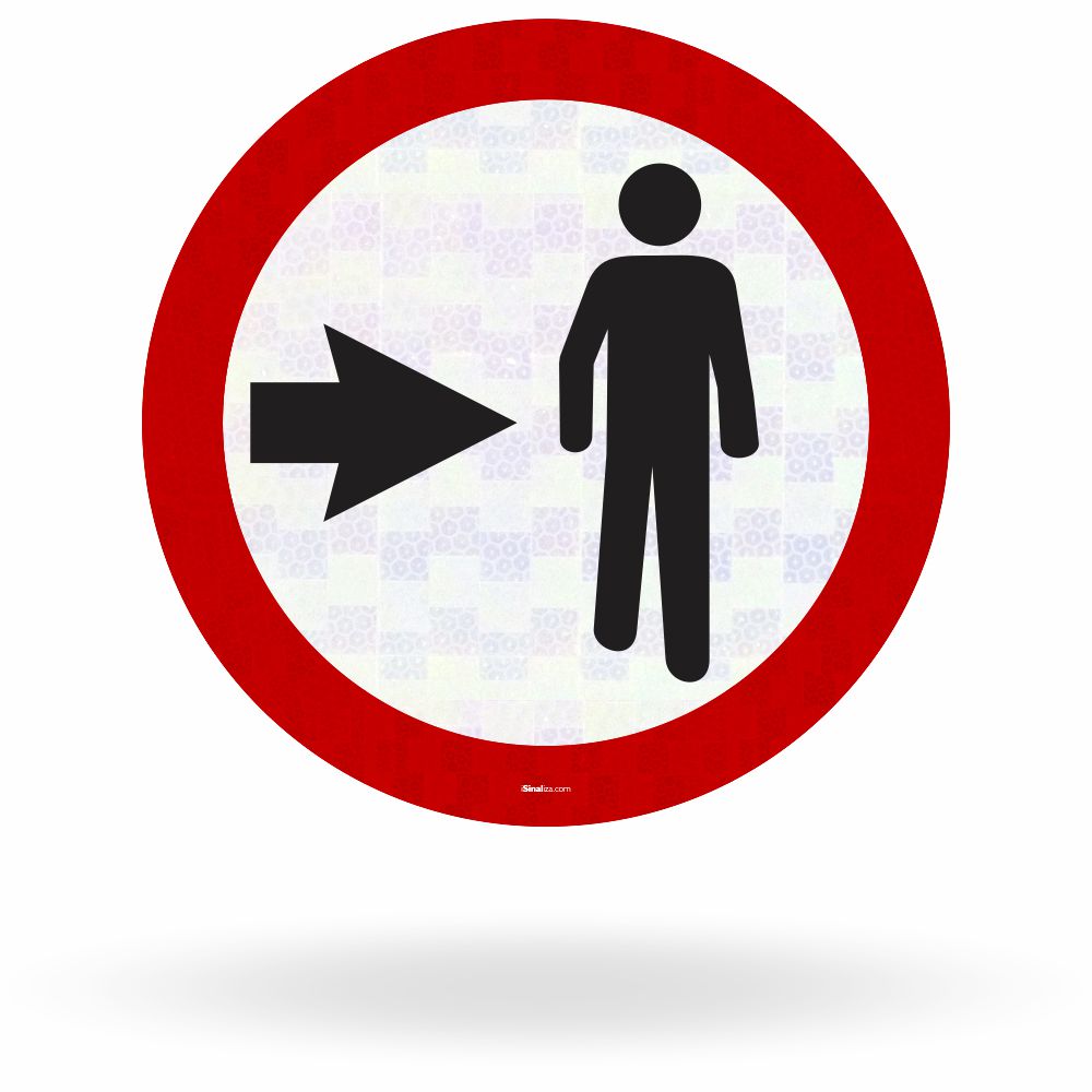 Placa Pedestre Ande Pela Direita (R-31)
