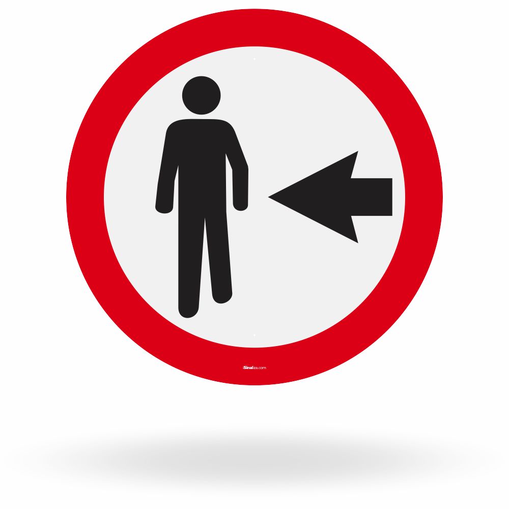 Placa Pedestre, Ande Pela Esquerda (R-30)