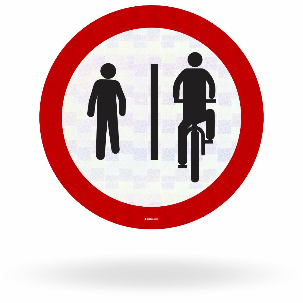Placa Pedestres à Esquerda, Ciclistas à Direita (R-36b)