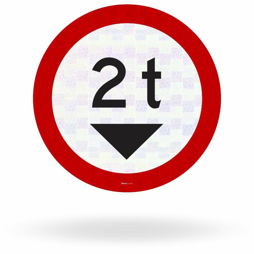 Placa Peso Bruto Total Máximo Permitido 2 Toneladas (R-14)
