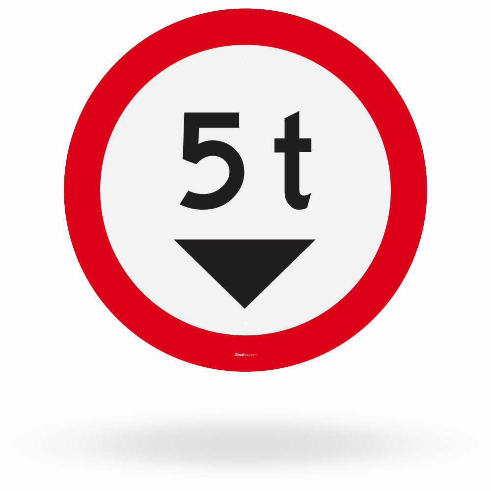Placa Peso Bruto Total Máximo Permitido 5 Toneladas (R-14)