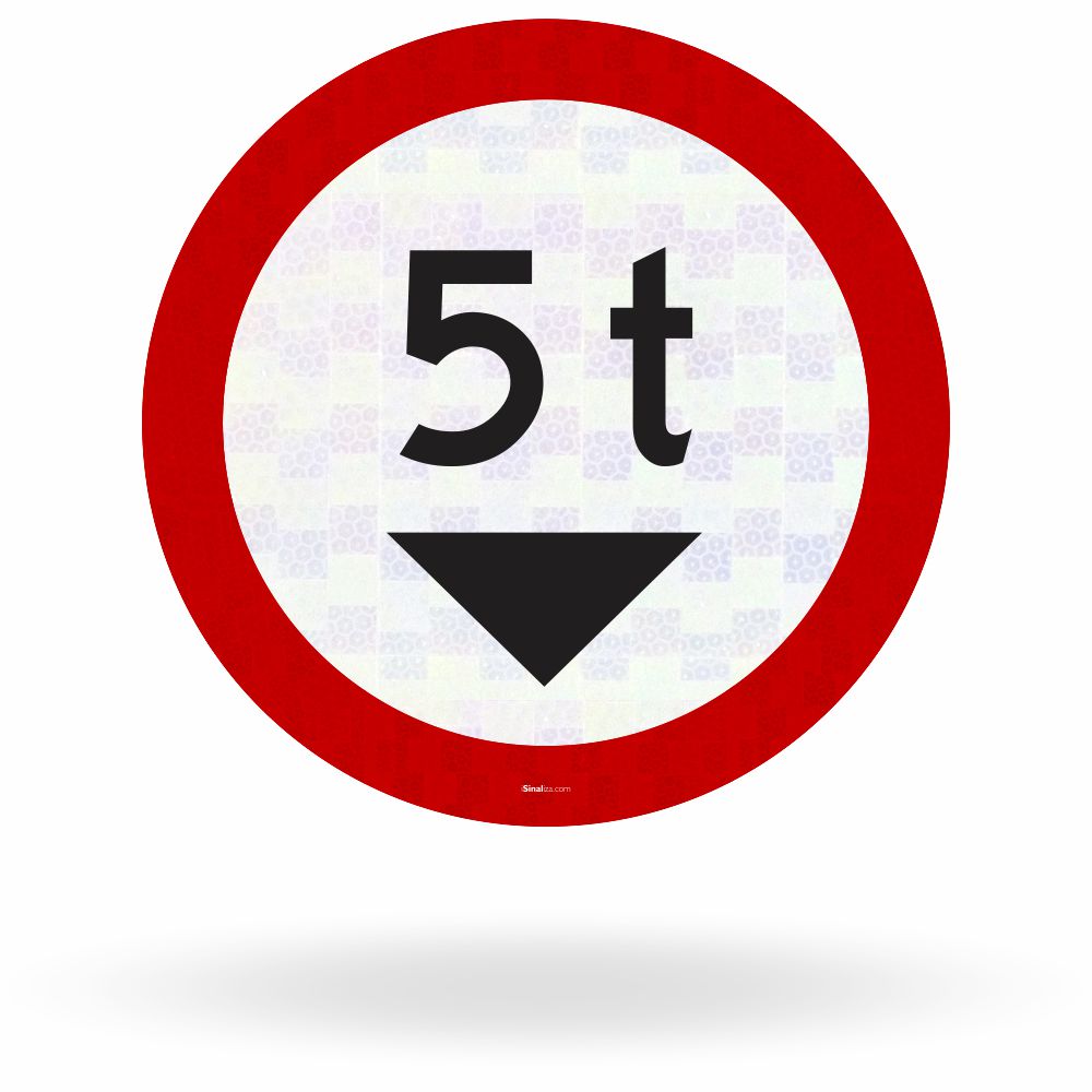 Placa Peso Bruto Total Máximo Permitido 5 Toneladas (R-14)