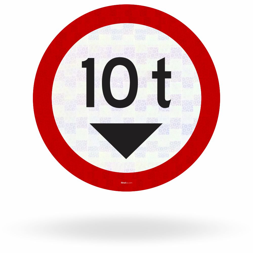 Placa Peso Bruto Total Máximo Permitido 10 Toneladas (R-14)