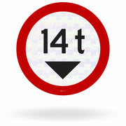 Placa Peso Bruto Total Máximo Permitido 14 Toneladas (R-14)