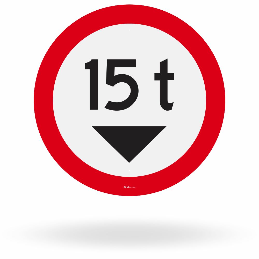 Placa Peso Bruto Total Máximo Permitido 15 Toneladas (R-14)