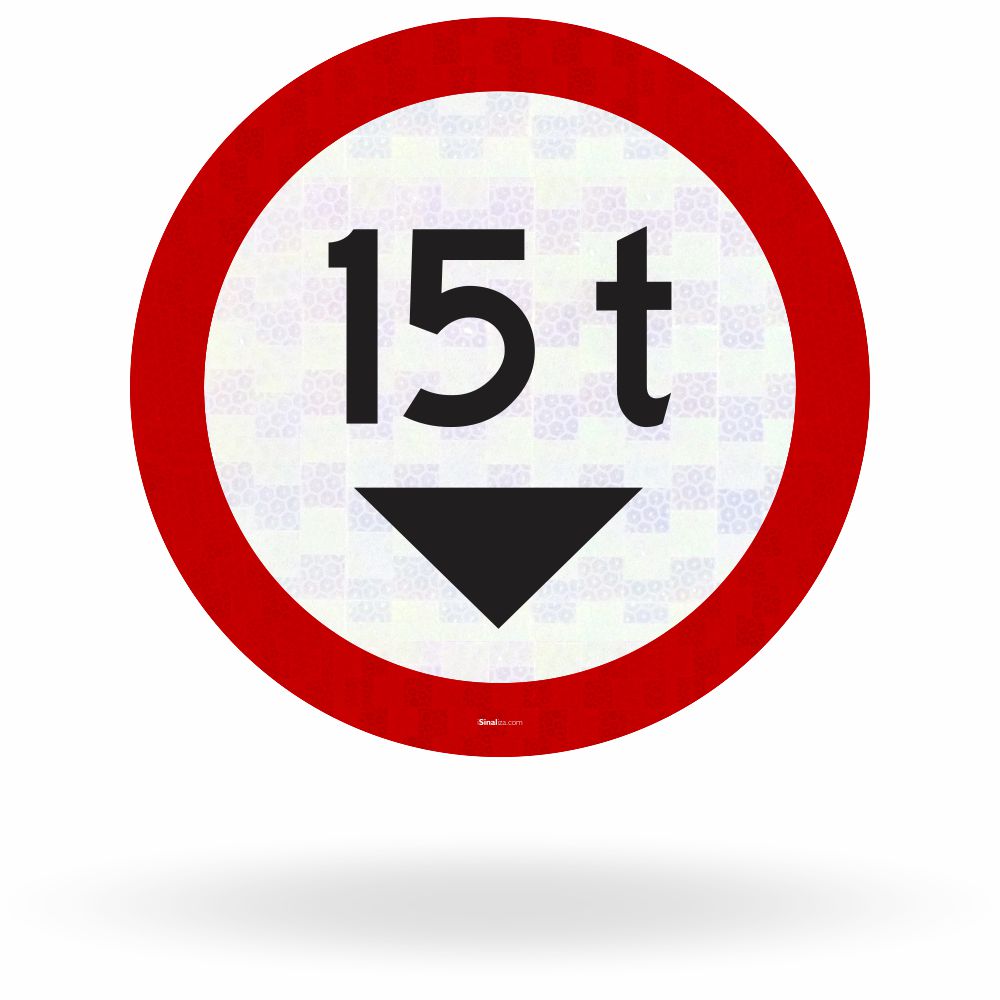 Placa Peso Bruto Total Máximo Permitido 15 Toneladas (R-14)
