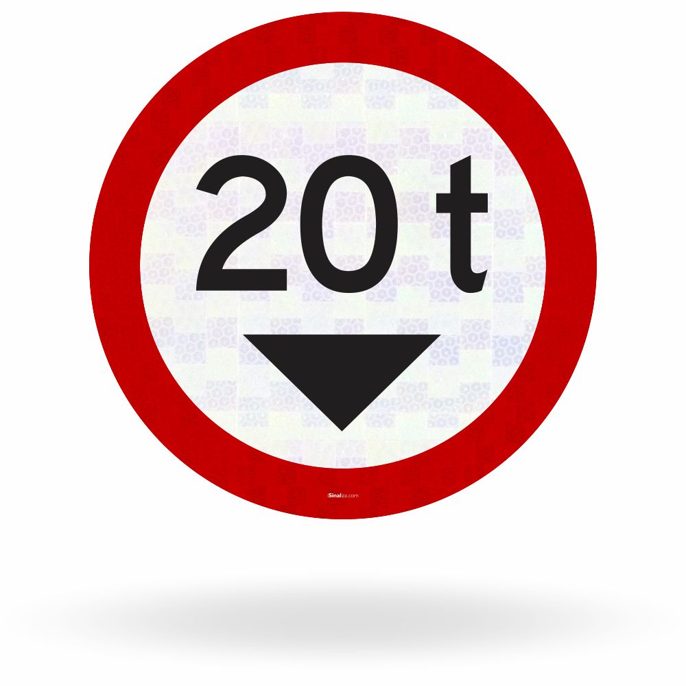 Placa Peso Bruto Total Máximo Permitido 20 Toneladas (R-14)