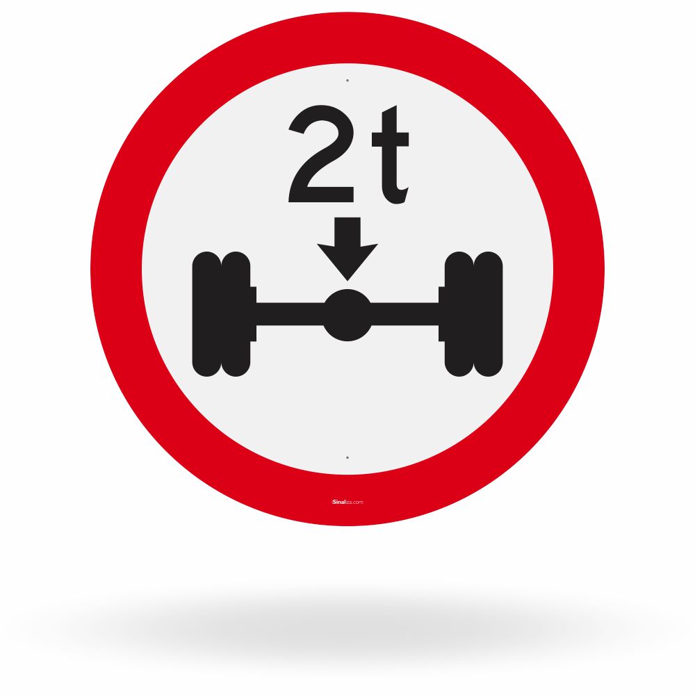 Placa Peso Máximo Permitido por Eixo 2t (R-17)