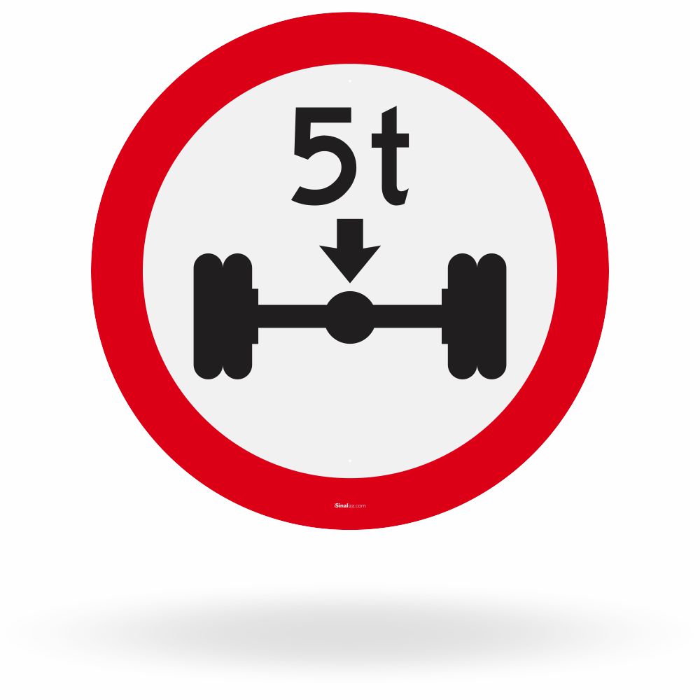 Placa Peso Máximo Permitido por Eixo 5t (R-17)