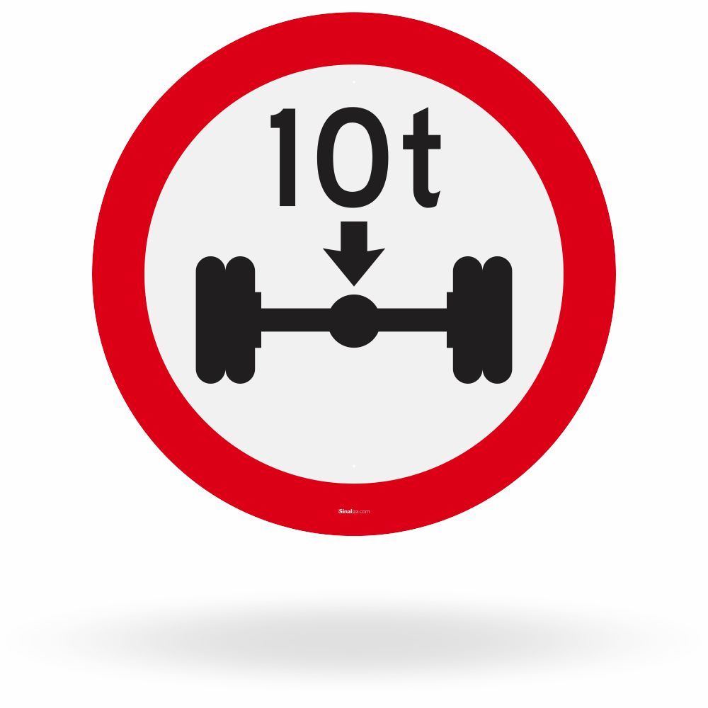Placa Peso Máximo Permitido por Eixo 10t (R-17)