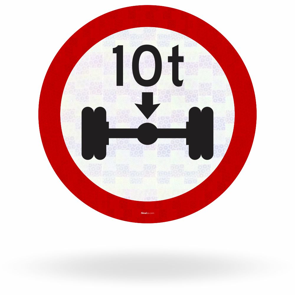 Placa Peso Máximo Permitido por Eixo 10t (R-17)