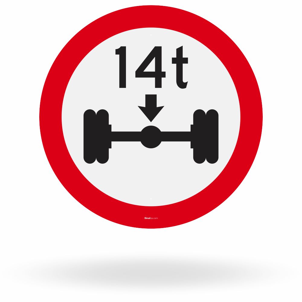 Placa Peso Máximo Permitido por Eixo 14 Toneladas (R-17)
