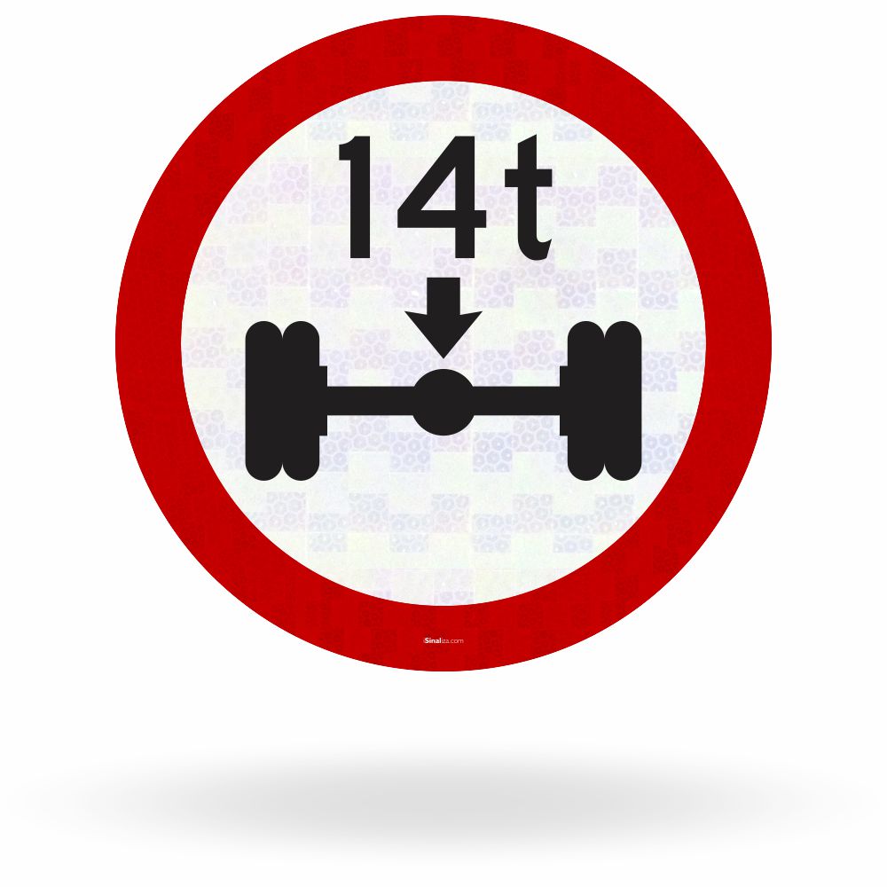 Placa Peso Máximo Permitido por Eixo 14 Toneladas (R-17)