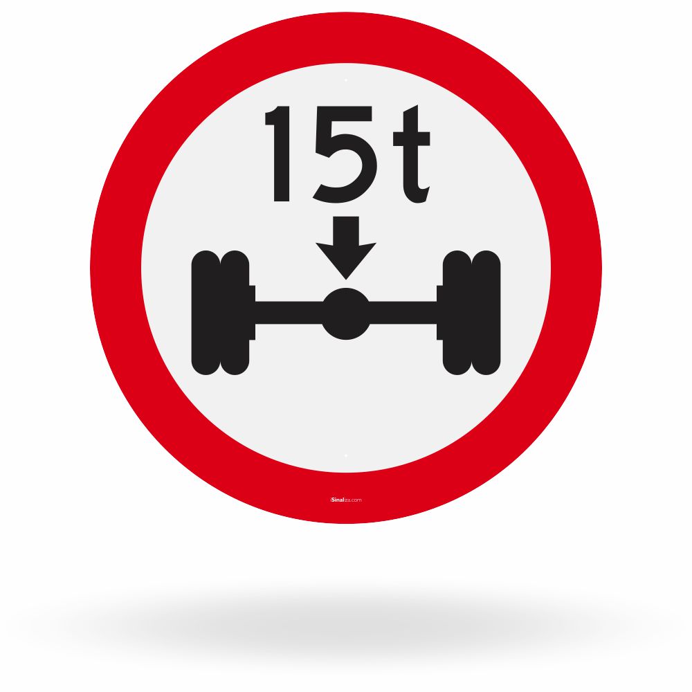 Placa Peso Máximo Permitido por Eixo 15t (R-17)