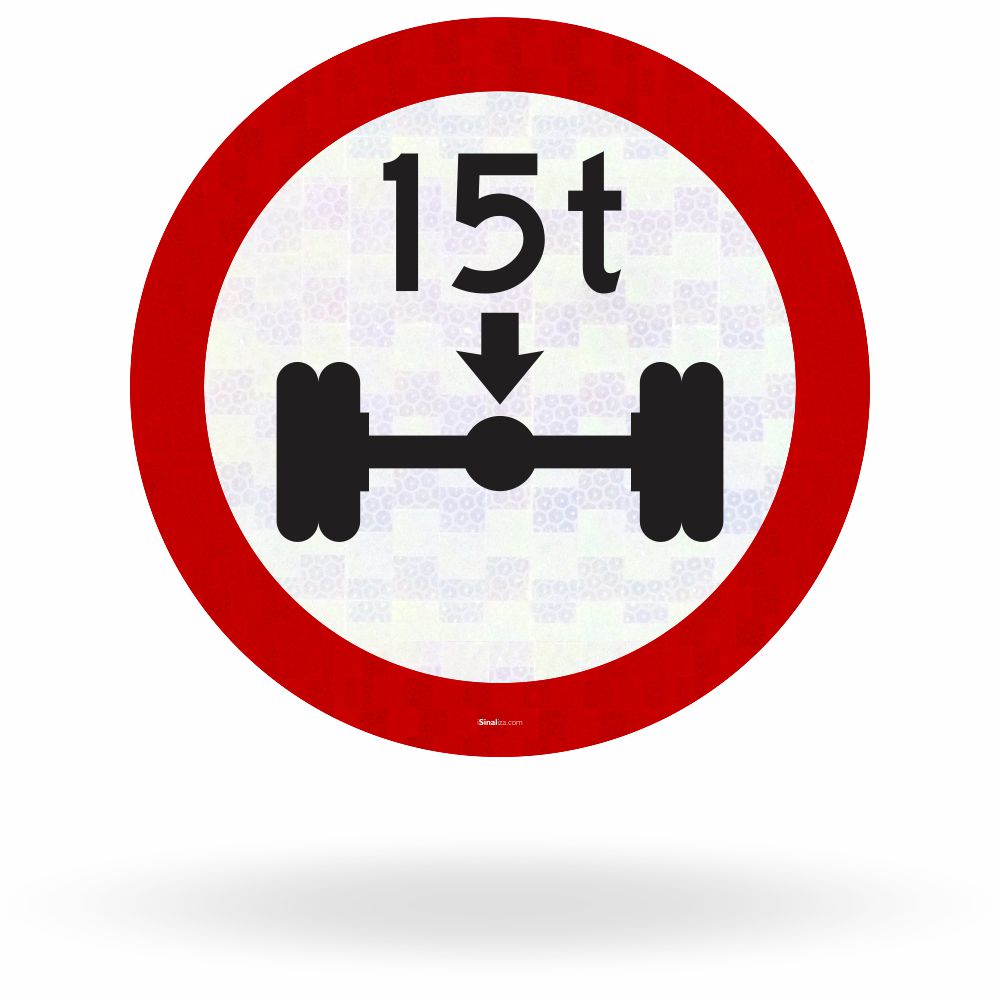 Placa Peso Máximo Permitido por Eixo 15t (R-17)