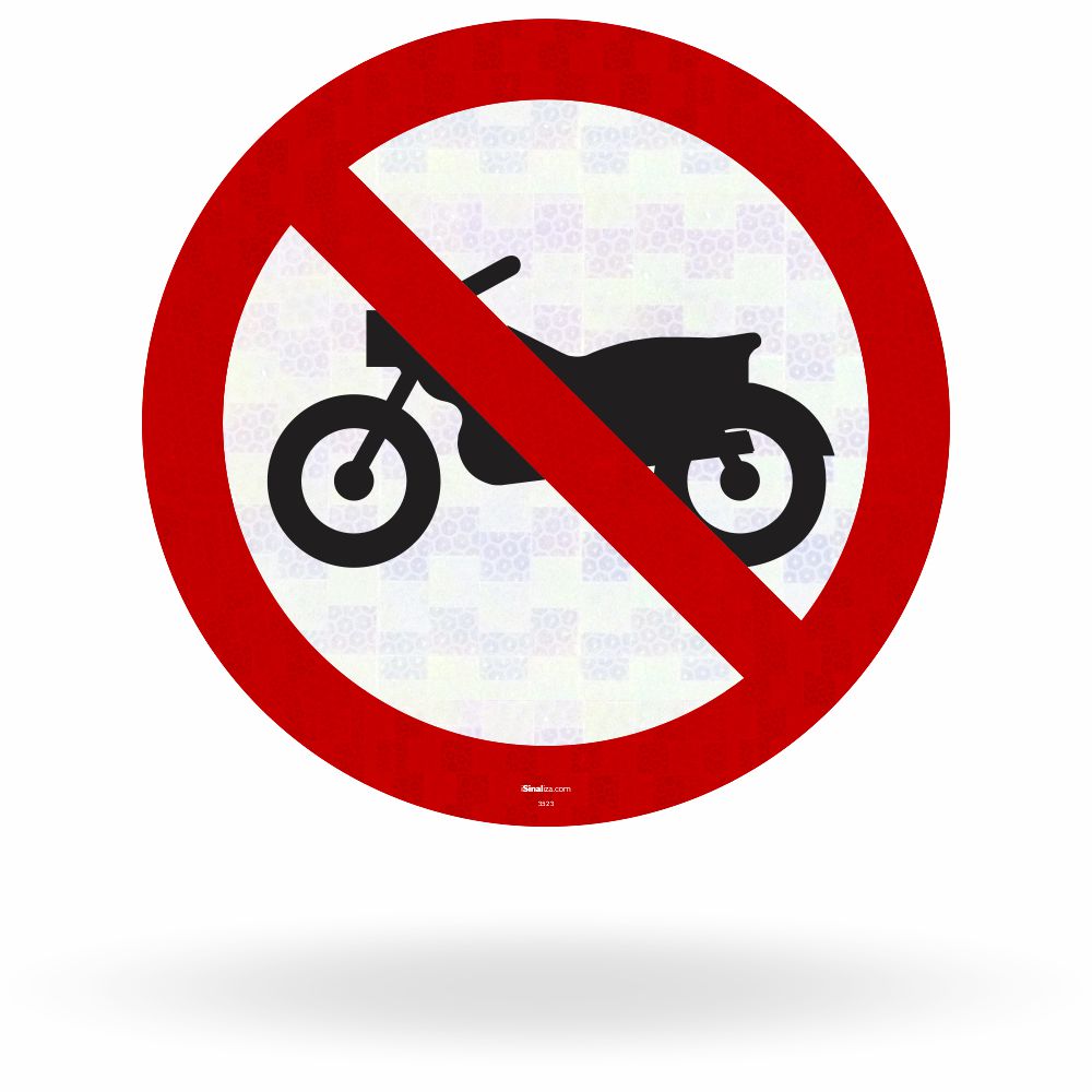 Placa Proibido Trânsito de Motocicletas, Motonetas e Ciclomotores (R-37)