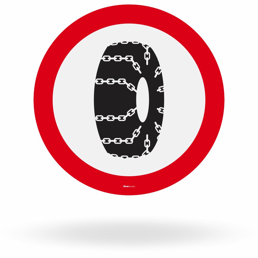 Placa Uso Obrigatório de Corrente (R-22)