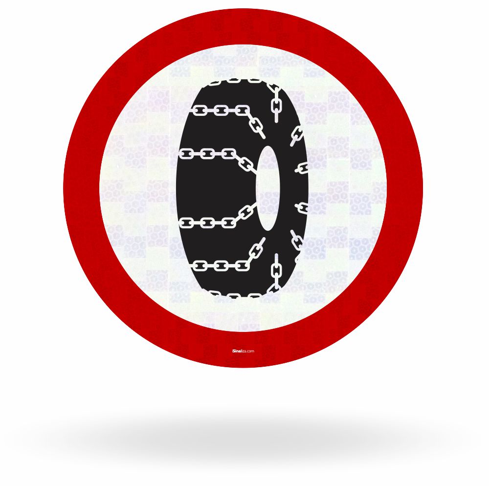 Placa Uso Obrigatório de Corrente (R-22)