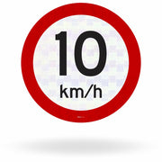 Placa Velocidade Máxima Permitida 10 km/h (R-19)