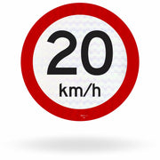 Placa Velocidade Máxima Permitida 20 km/h (R-19)