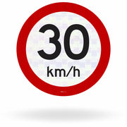 Placa Velocidade Máxima Permitida 30 km/h (R-19)