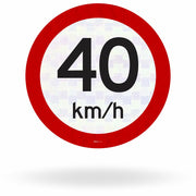 Placa Velocidade Máxima Permitida 40 km/h (R-19)