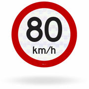 Placa Velocidade Máxima Permitida 80 km/h (R-19)