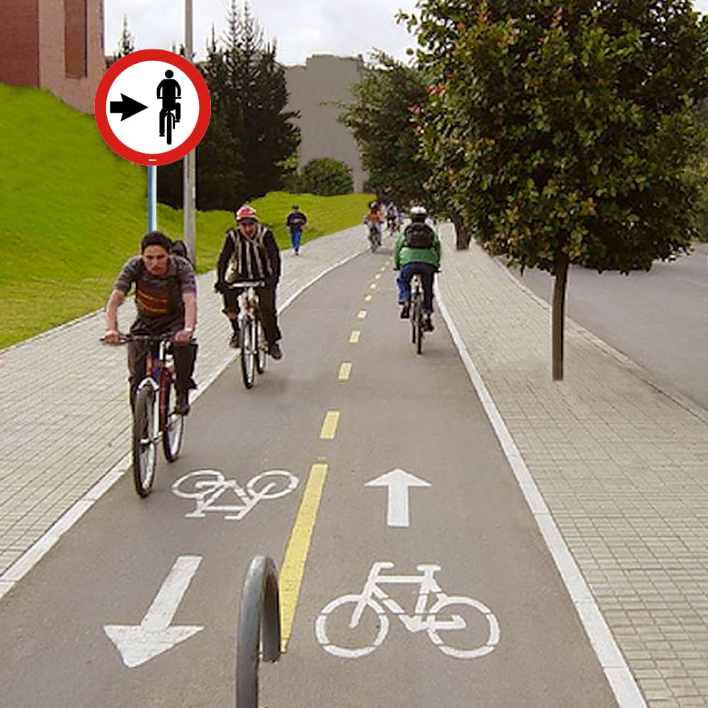 Placa Ciclista, Transite à Direita (R-35b)