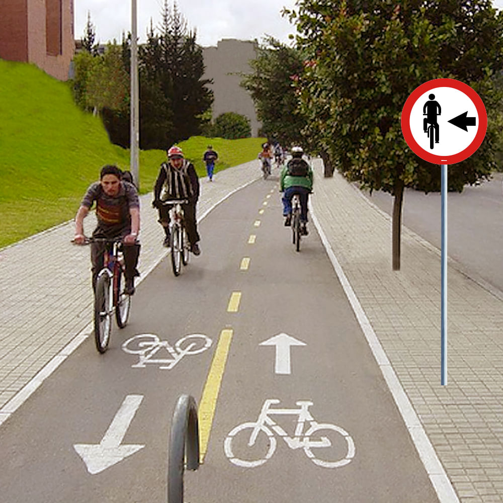 Placa Ciclista, Transite à Esquerda (R-35a)
