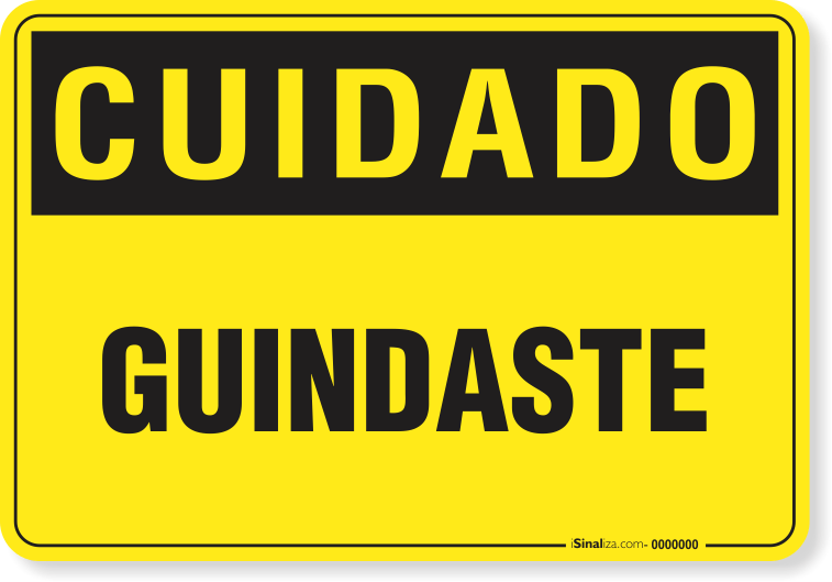 Placa Cuidado  Guindaste