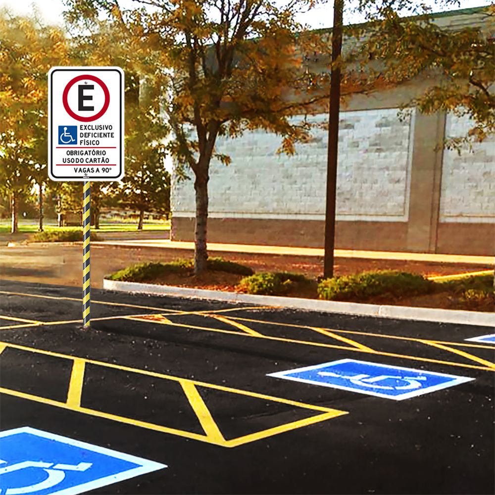 Placa Estacionamento Cadeirante - 1 Vaga - 90 Graus (R-6b)
