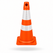 Cone Refletivo Flexível de Sinalização - Laranja e Branco