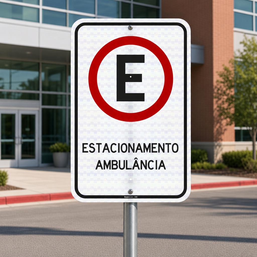 Placa Estacionamento para Ambulância