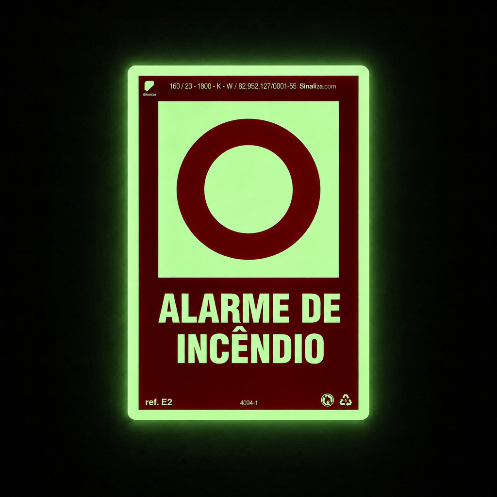 Placa "Alarme de Incêndio" E2 com ColorAdd