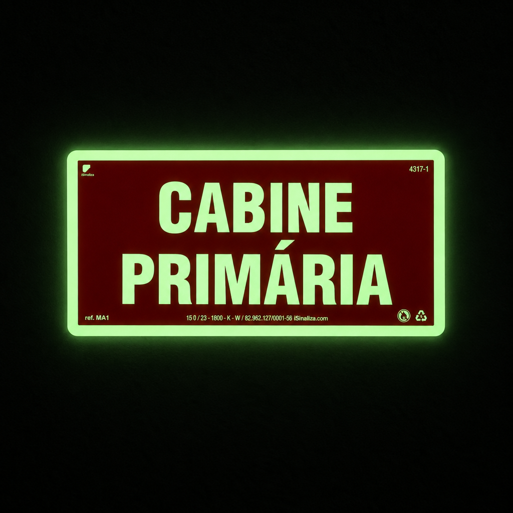 Placa de Alerta "Cabine Primária" MA1 com ColorAdd
