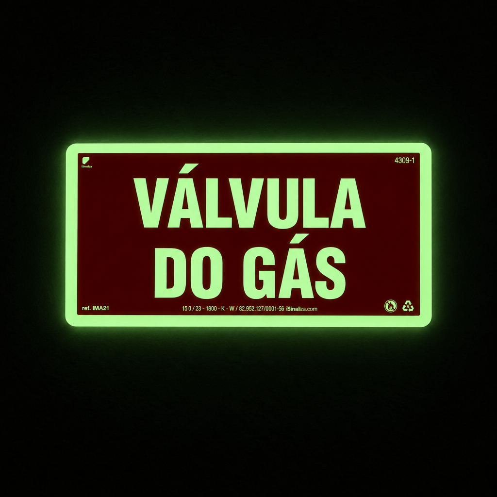 Placa de Alerta "Válvula do Gás" MA21 com ColorAdd