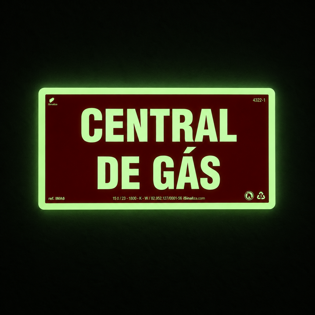 Placa de Alerta "Central de Gás" MA6 com ColorAdd