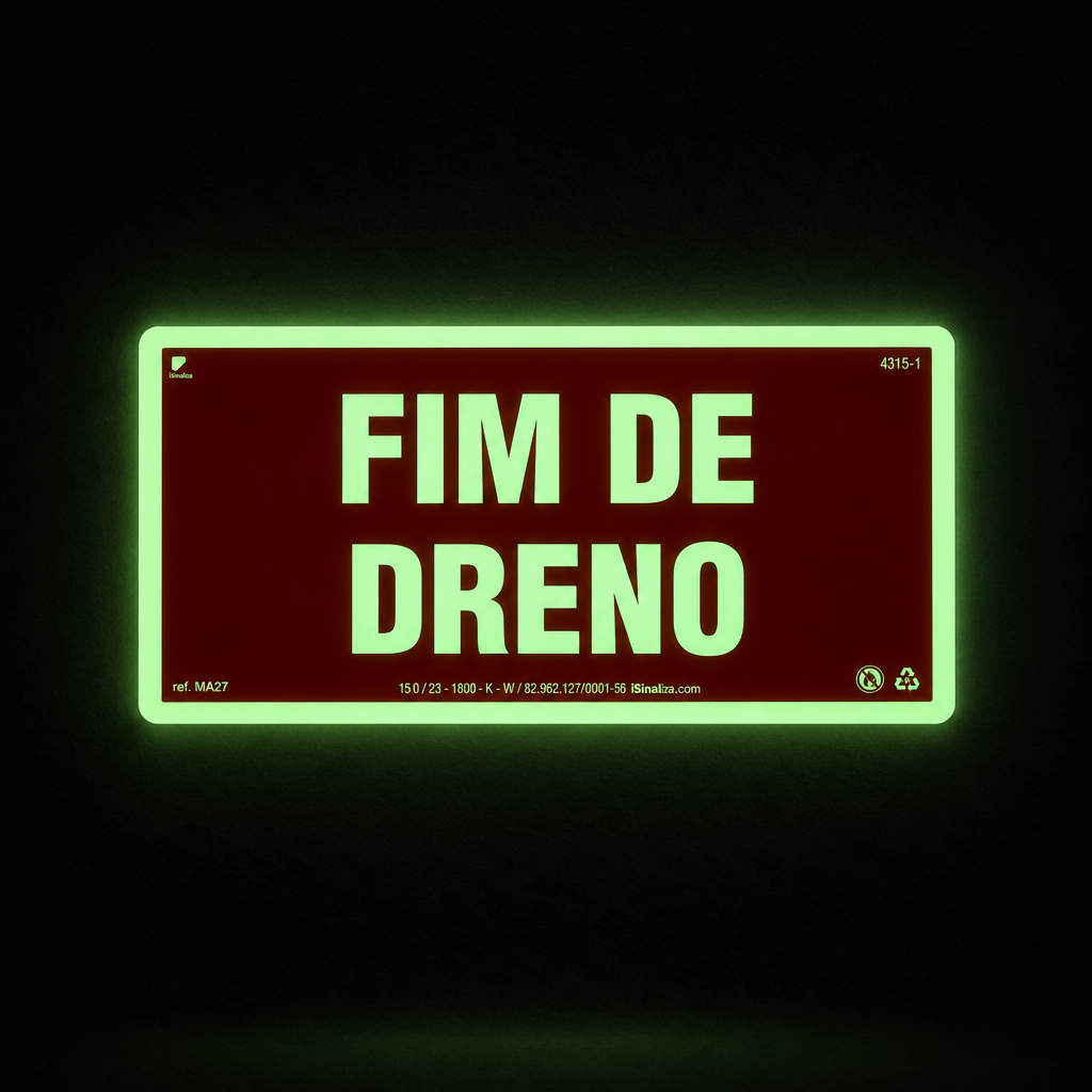 Placa de Alerta "Fim de Dreno" MA27 com ColorAdd
