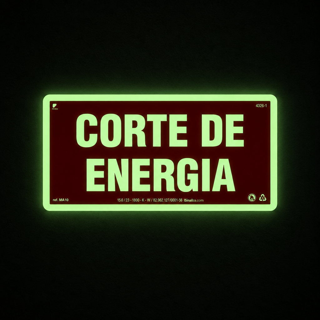 Placa de Alerta "Corte de Energia" MA10 com ColorAdd