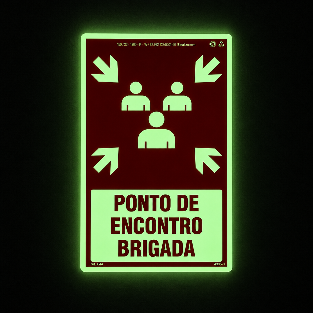 Placa "Ponto de Encontro da Brigada" E44 com ColorAdd