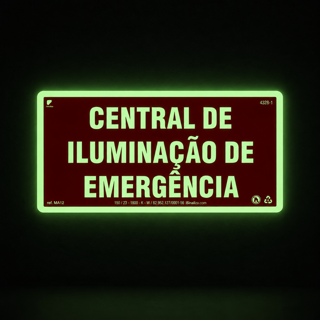 Placa "Central de Iluminação de Emergência" MA12 com ColorAdd